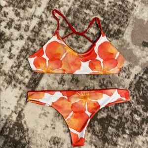 Women's reversible eco friendly tropical bikini